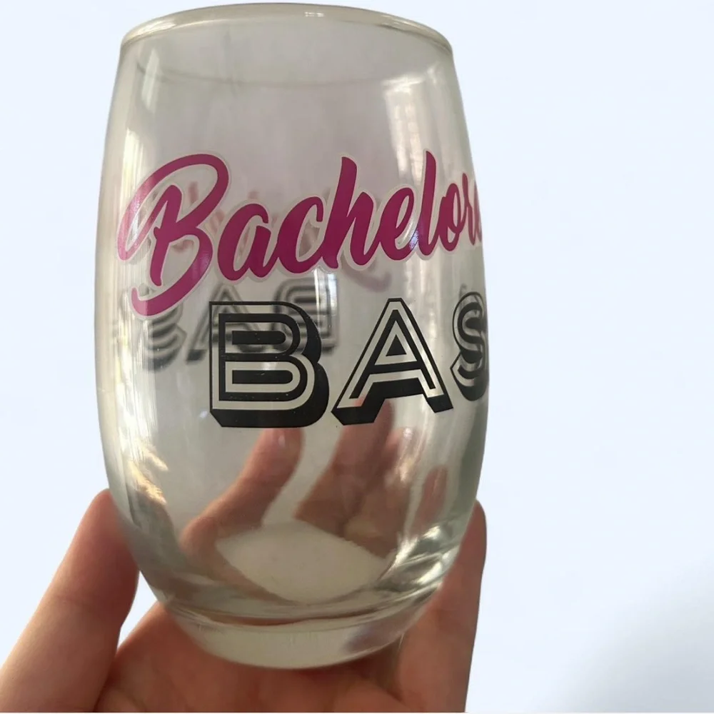 Cristar Bachelorette Bash Stemless Glasses, Set of 4, 15oz Each, Party Set- NEW